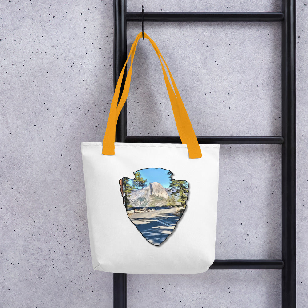 Road to Glacier Point Arrowhead Tote bag