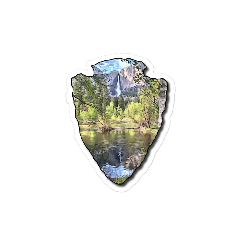 Yosemite Falls Reflection in Merced River Arrowhead Bubble-free stickers
