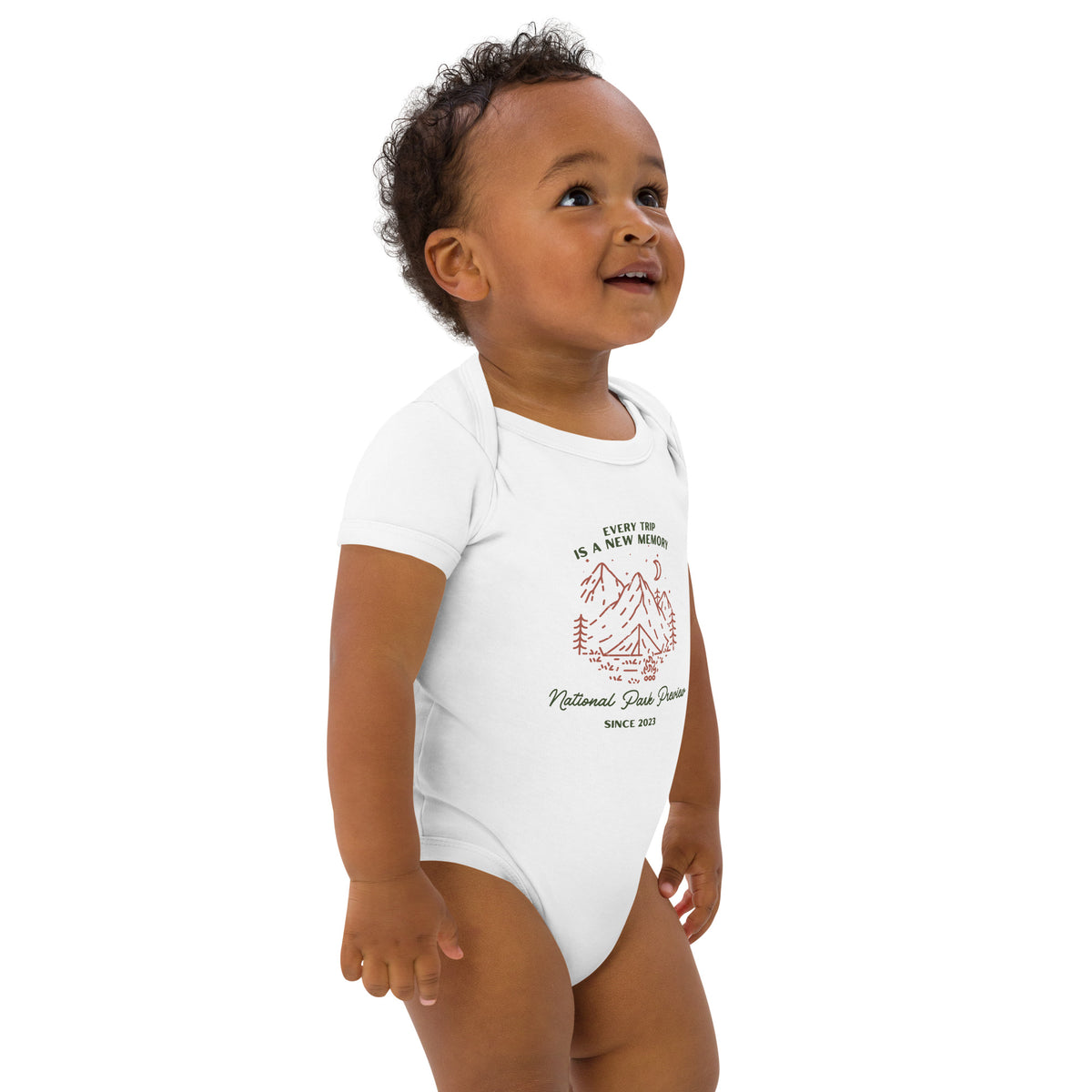 Every Trip is a New Memory Organic cotton baby bodysuit