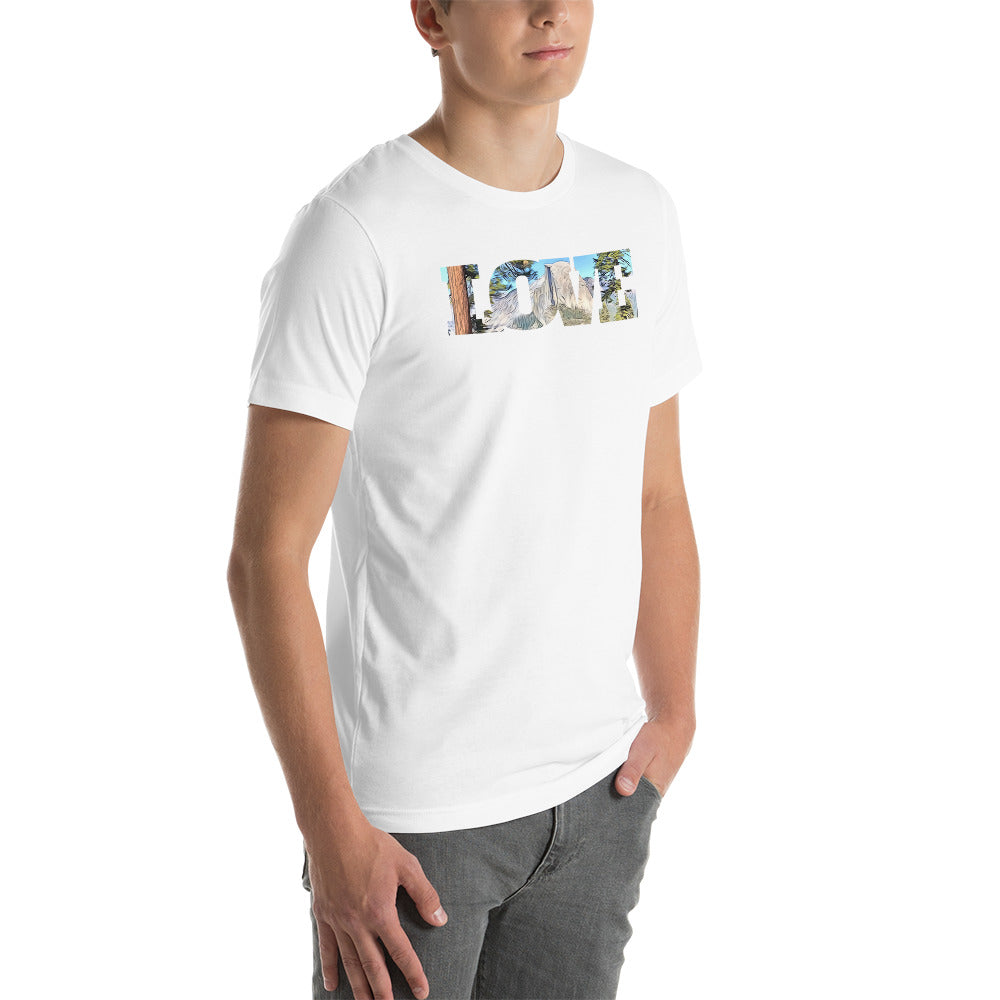 Road to Glacier Point LOVE Unisex t-shirt
