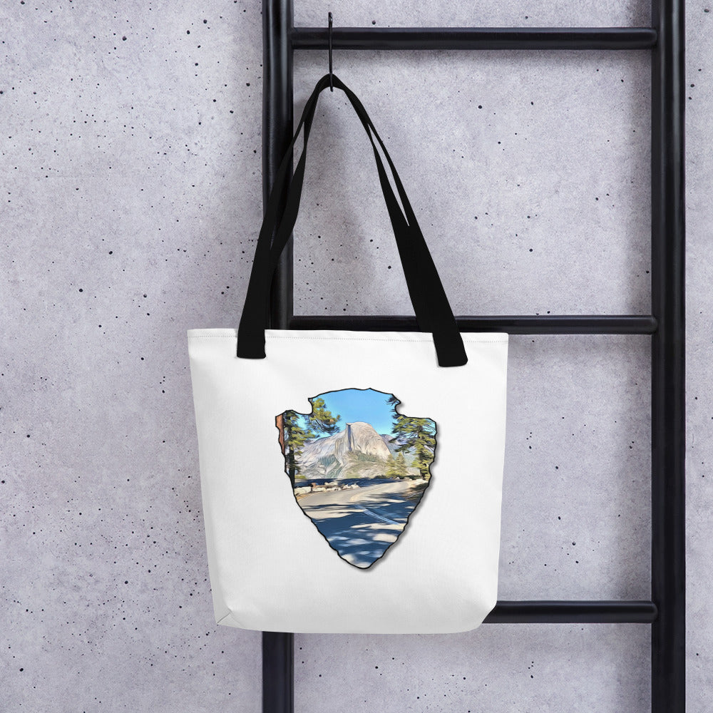 Road to Glacier Point Arrowhead Tote bag