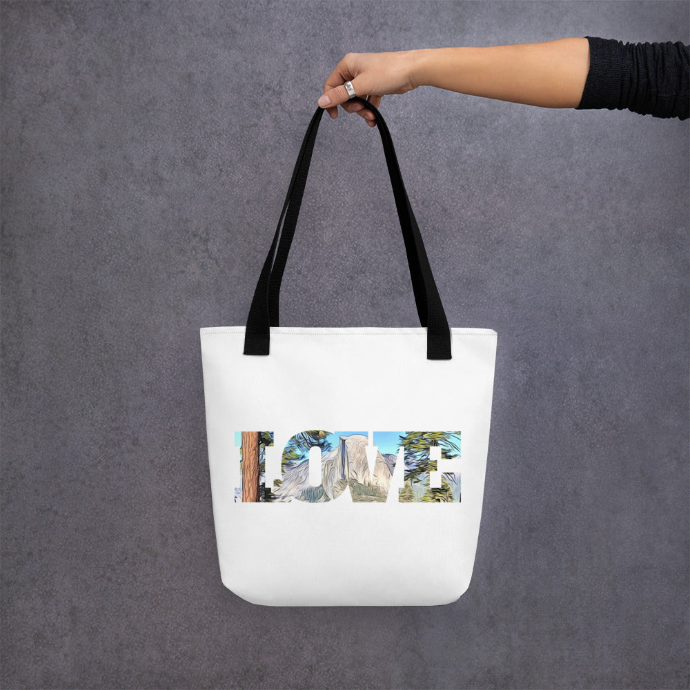 Road to Glacier Point LOVE Tote bag