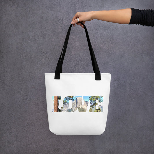 Road to Glacier Point LOVE Tote bag