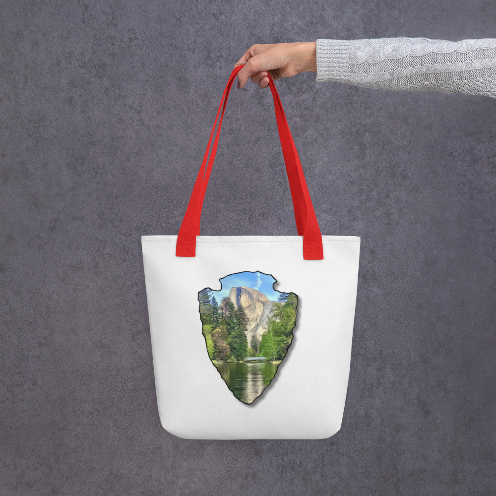 Half Dome with Sentinel Bridge Arrowhead Tote bag