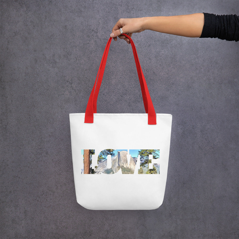 Road to Glacier Point LOVE Tote bag