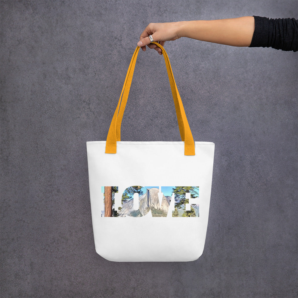 Road to Glacier Point LOVE Tote bag