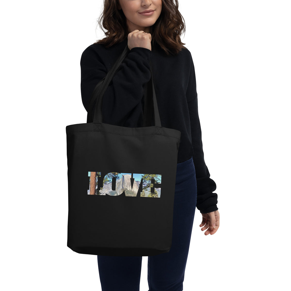 Road to Glacier Point LOVE Eco Tote Bag