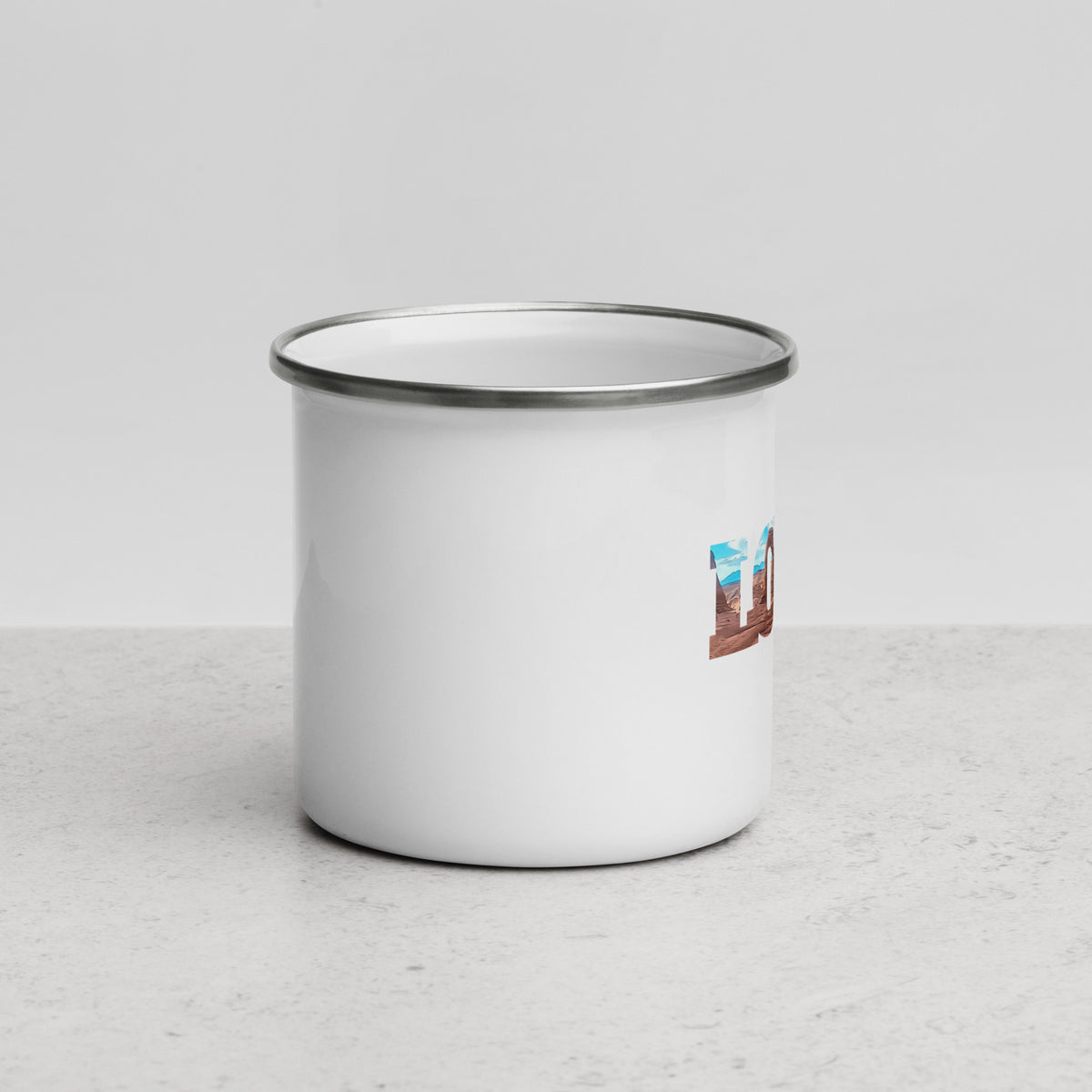 Delicate Arch LOVE Enamel Mug