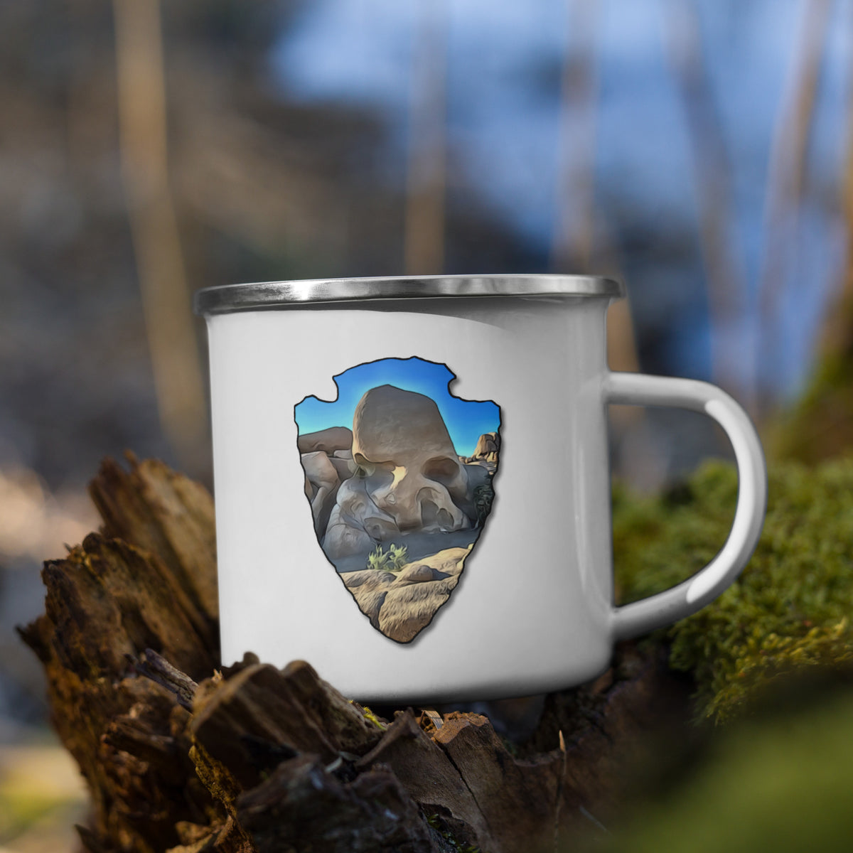 Skull Rock Arrowhead Enamel Mug