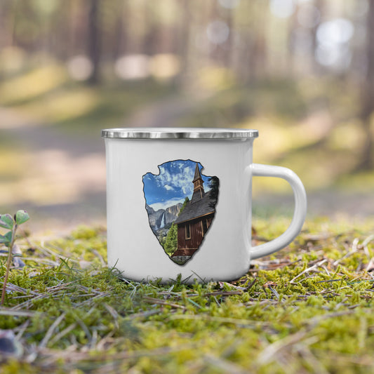 Church and Yosemite Falls Arrowhead Enamel Mug