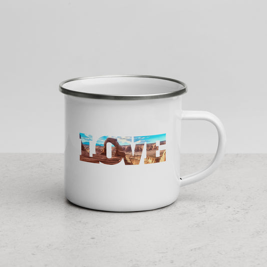 Delicate Arch LOVE Enamel Mug