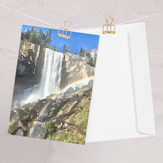 Vernal Falls with Rainbow Greeting card