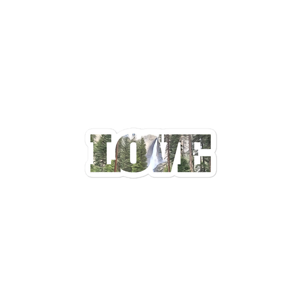Yosemite Falls LOVE Bubble-free stickers
