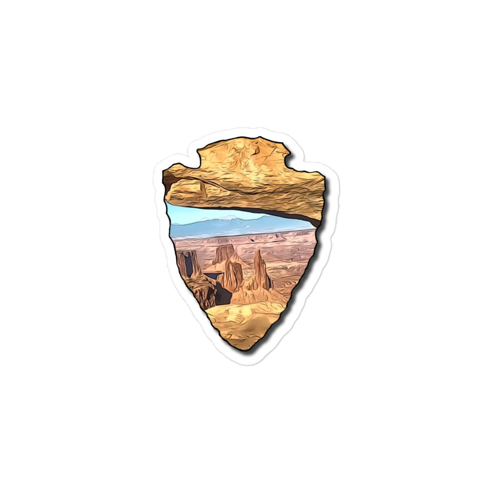 View Through Mesa Arch Arrowhead Bubble-free stickers