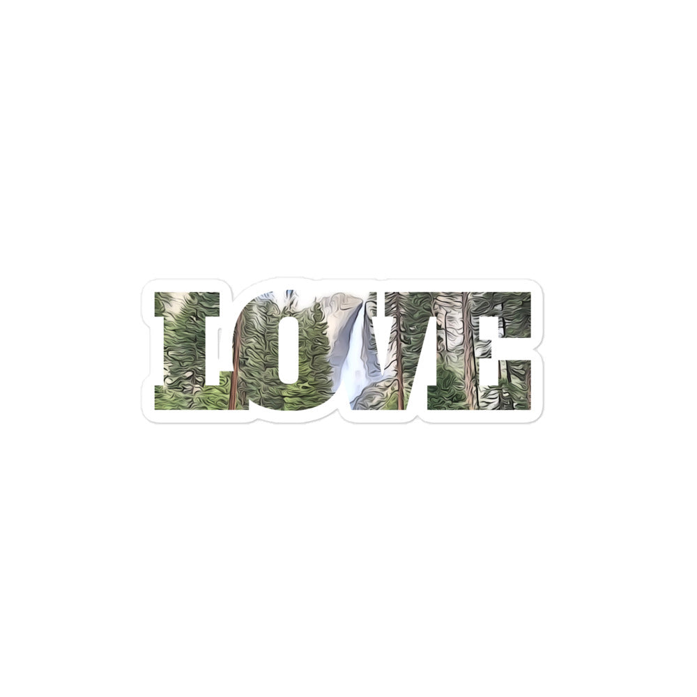 Yosemite Falls LOVE Bubble-free stickers