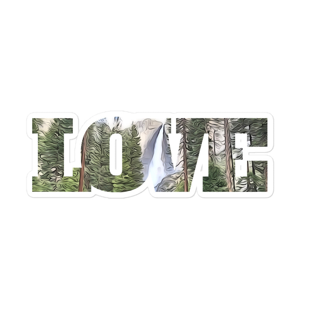 Yosemite Falls LOVE Bubble-free stickers