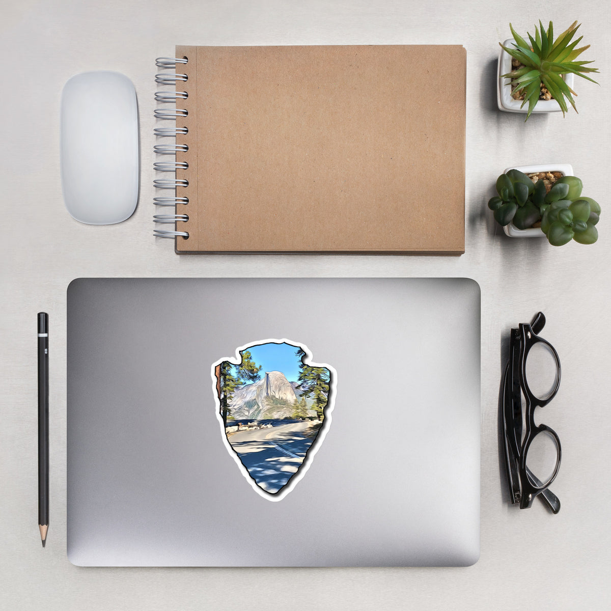 Road to Glacier Point Arrowhead Bubble-free stickers