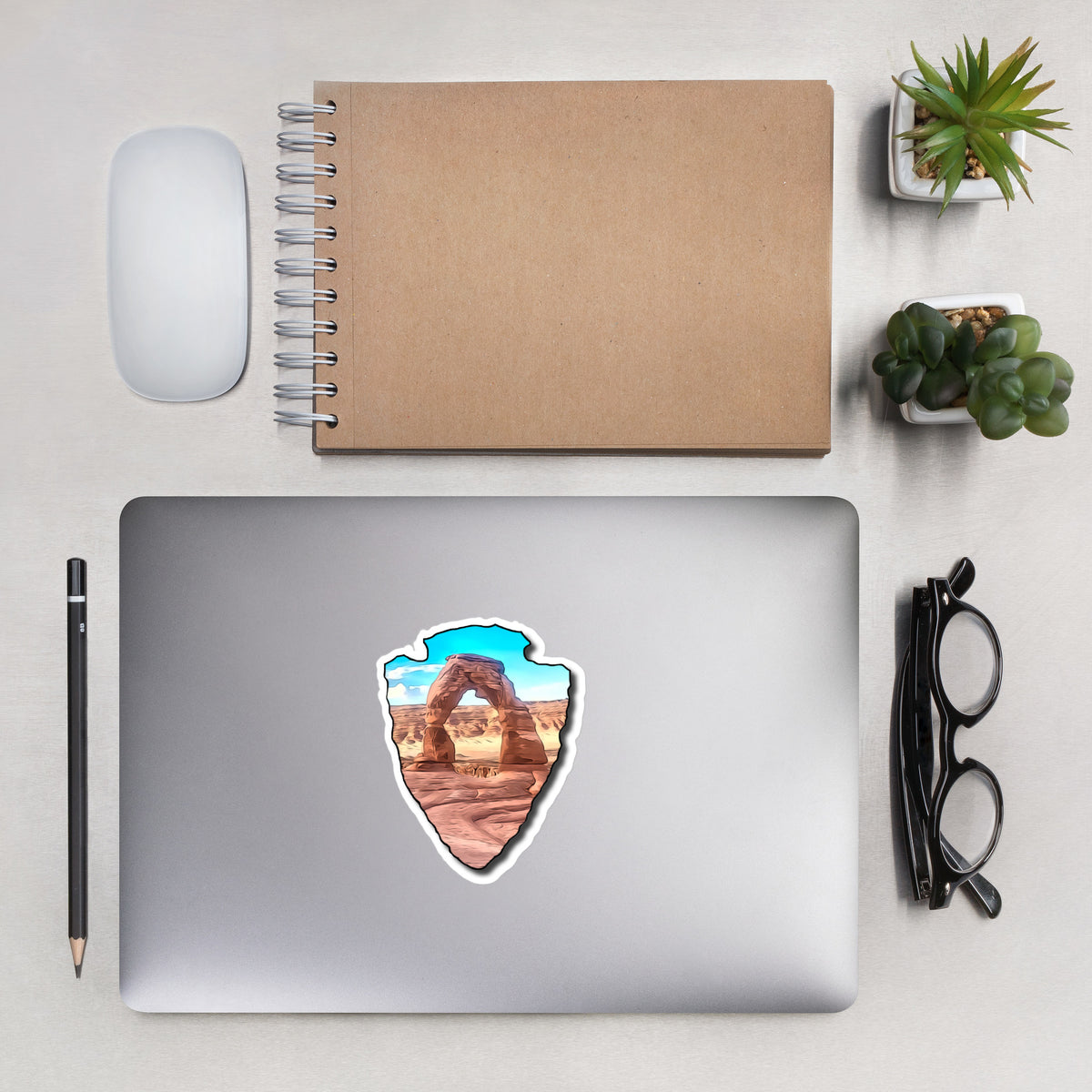 Delicate Arch Arrowhead Bubble-free stickers