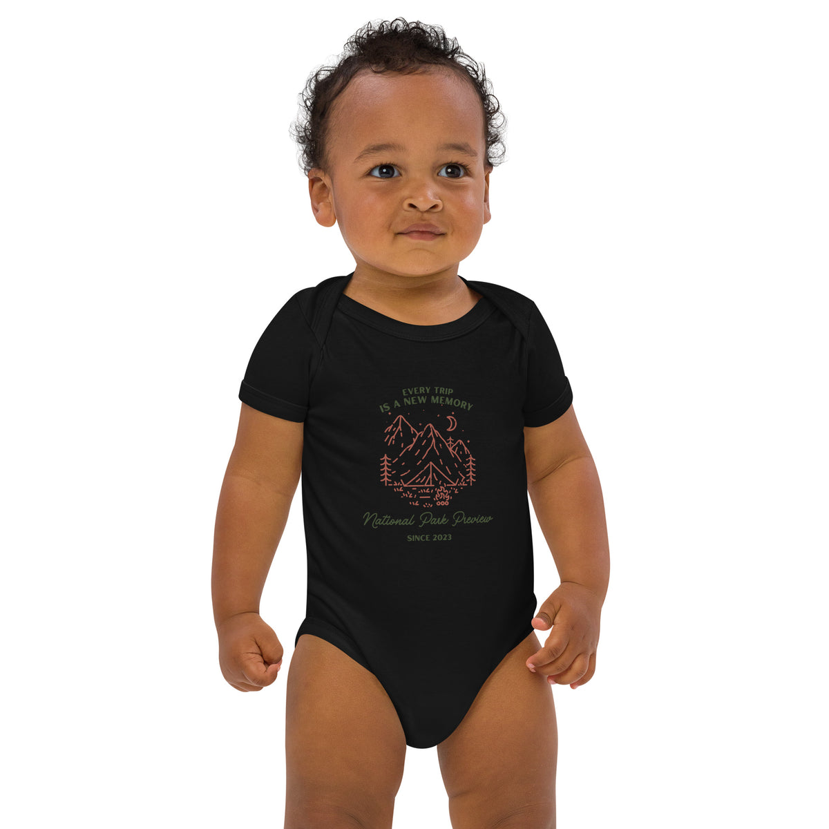 Every Trip is a New Memory Organic cotton baby bodysuit
