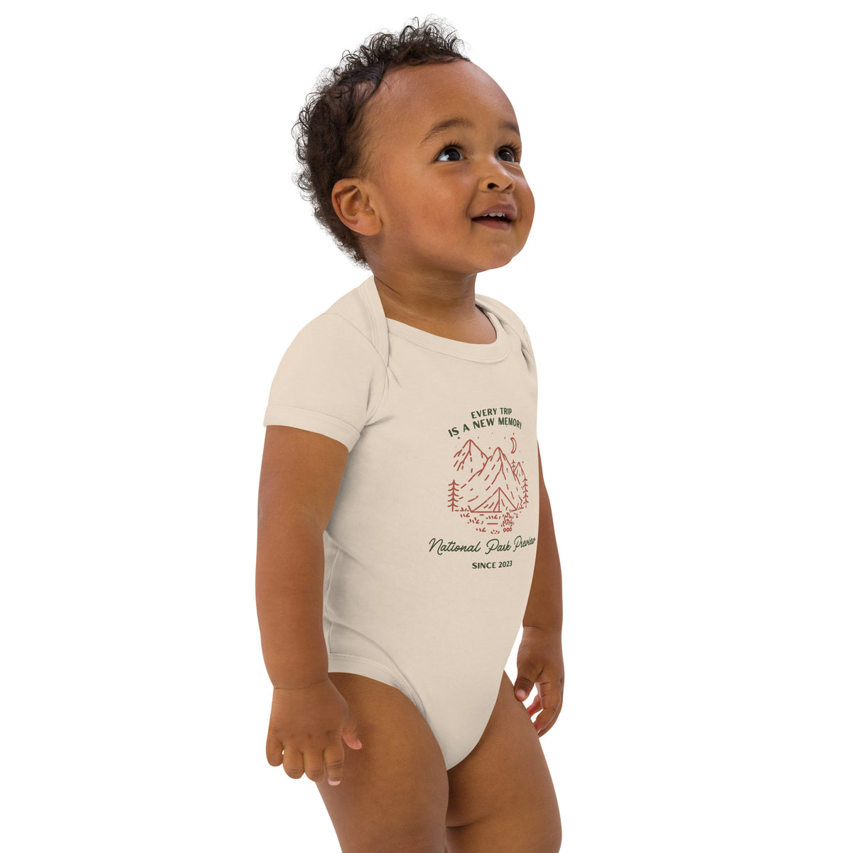 Every Trip is a New Memory Organic cotton baby bodysuit