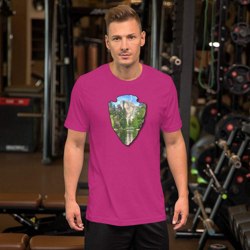 Half Dome with Sentinel Bridge Arrowhead Unisex t-shirt