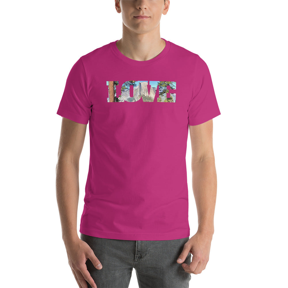 Road to Glacier Point LOVE Unisex t-shirt