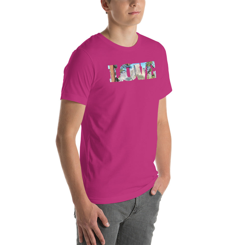 Road to Glacier Point LOVE Unisex t-shirt
