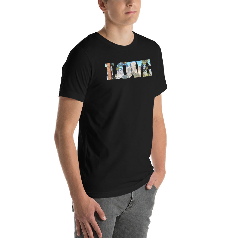Road to Glacier Point LOVE Unisex t-shirt
