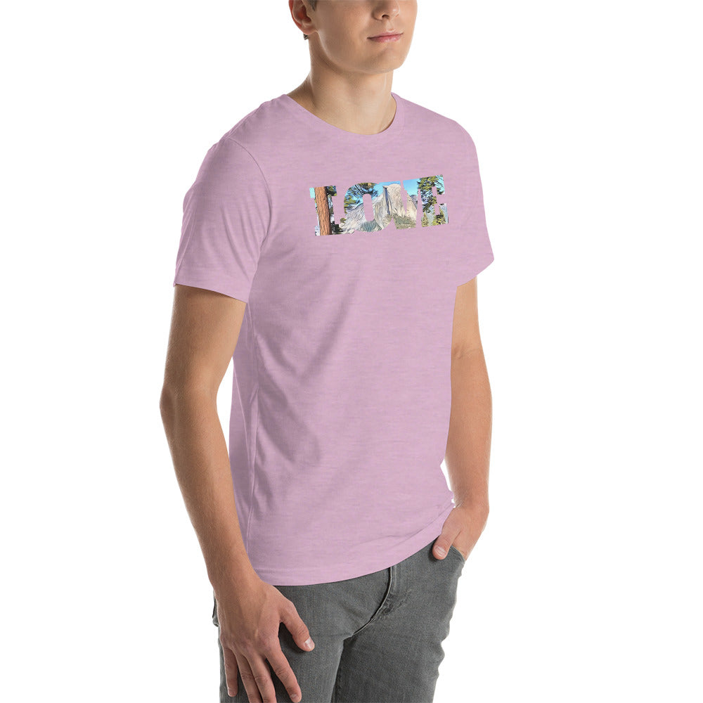 Road to Glacier Point LOVE Unisex t-shirt
