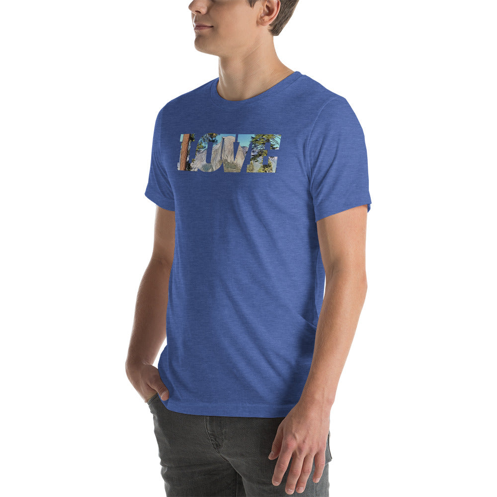 Road to Glacier Point LOVE Unisex t-shirt