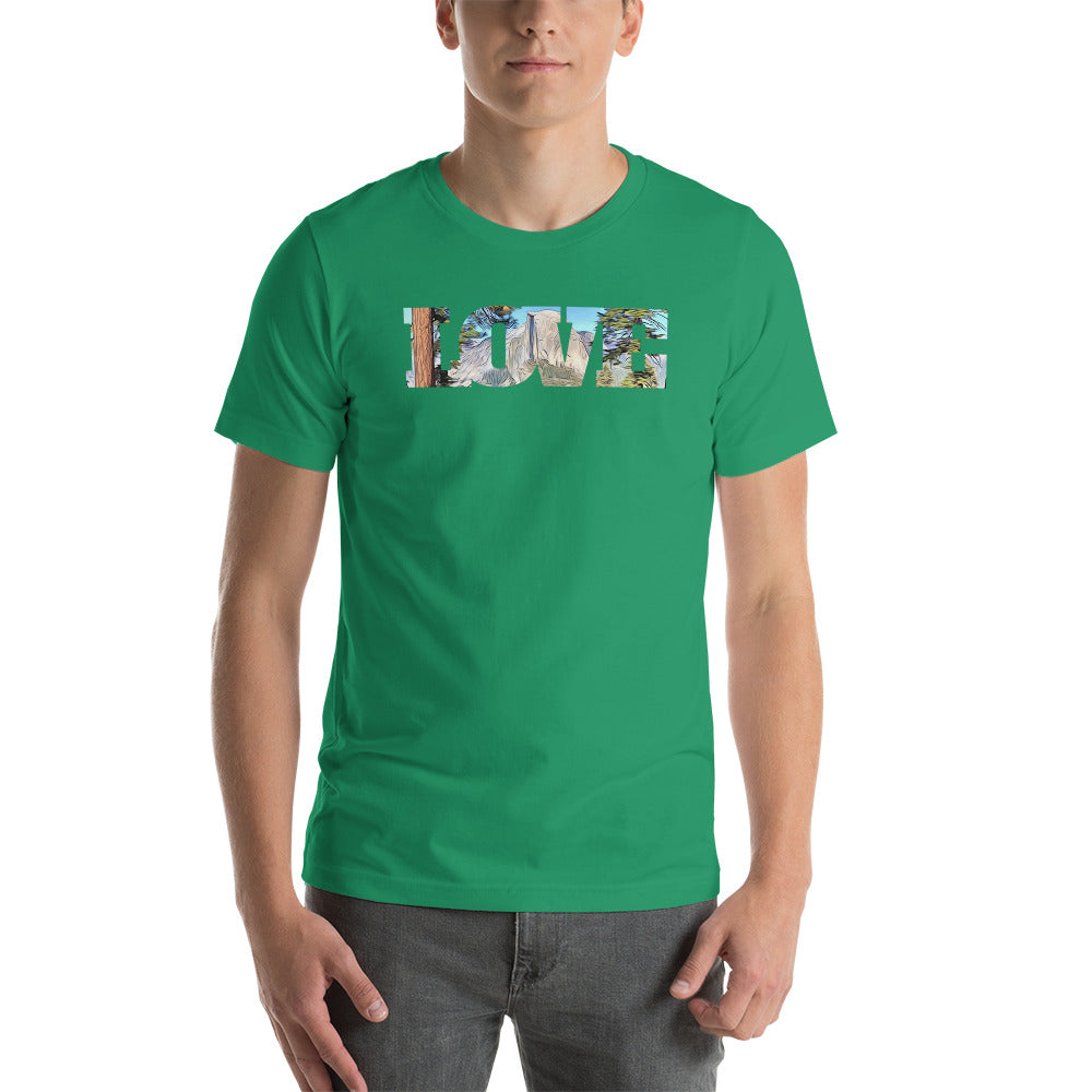 Road to Glacier Point LOVE Unisex t-shirt