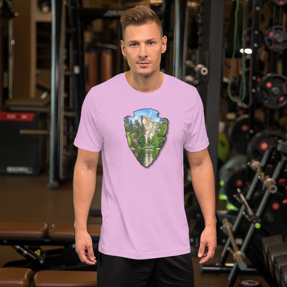 Half Dome with Sentinel Bridge Arrowhead Unisex t-shirt