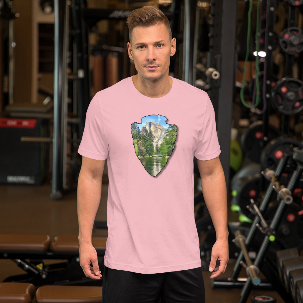 Half Dome with Sentinel Bridge Arrowhead Unisex t-shirt