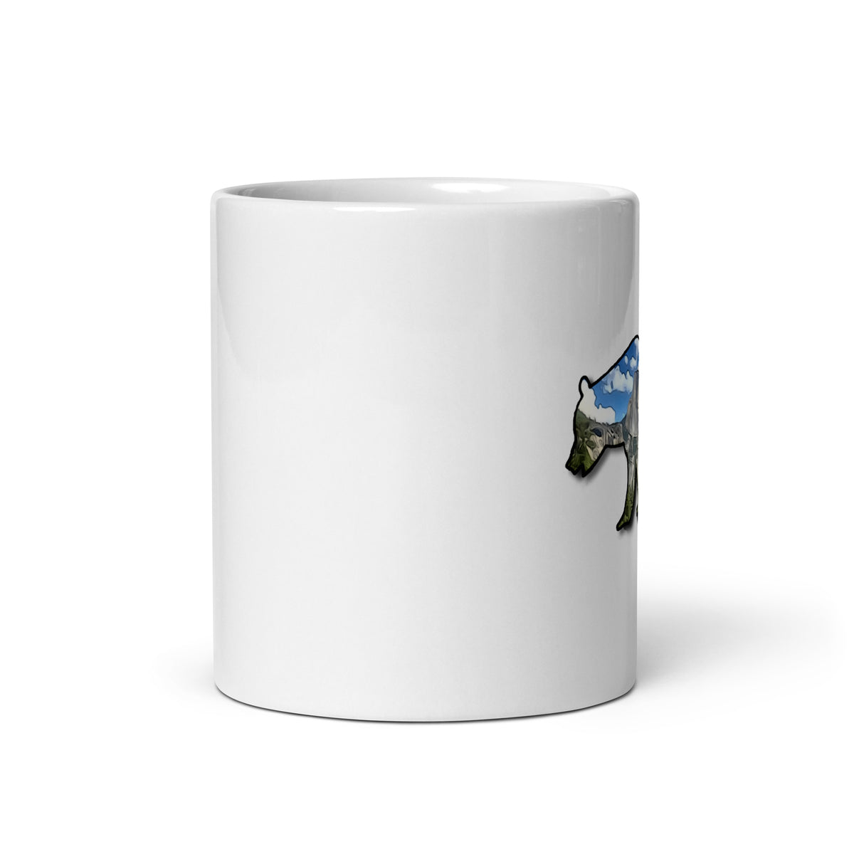 Bear Half Dome White glossy mug