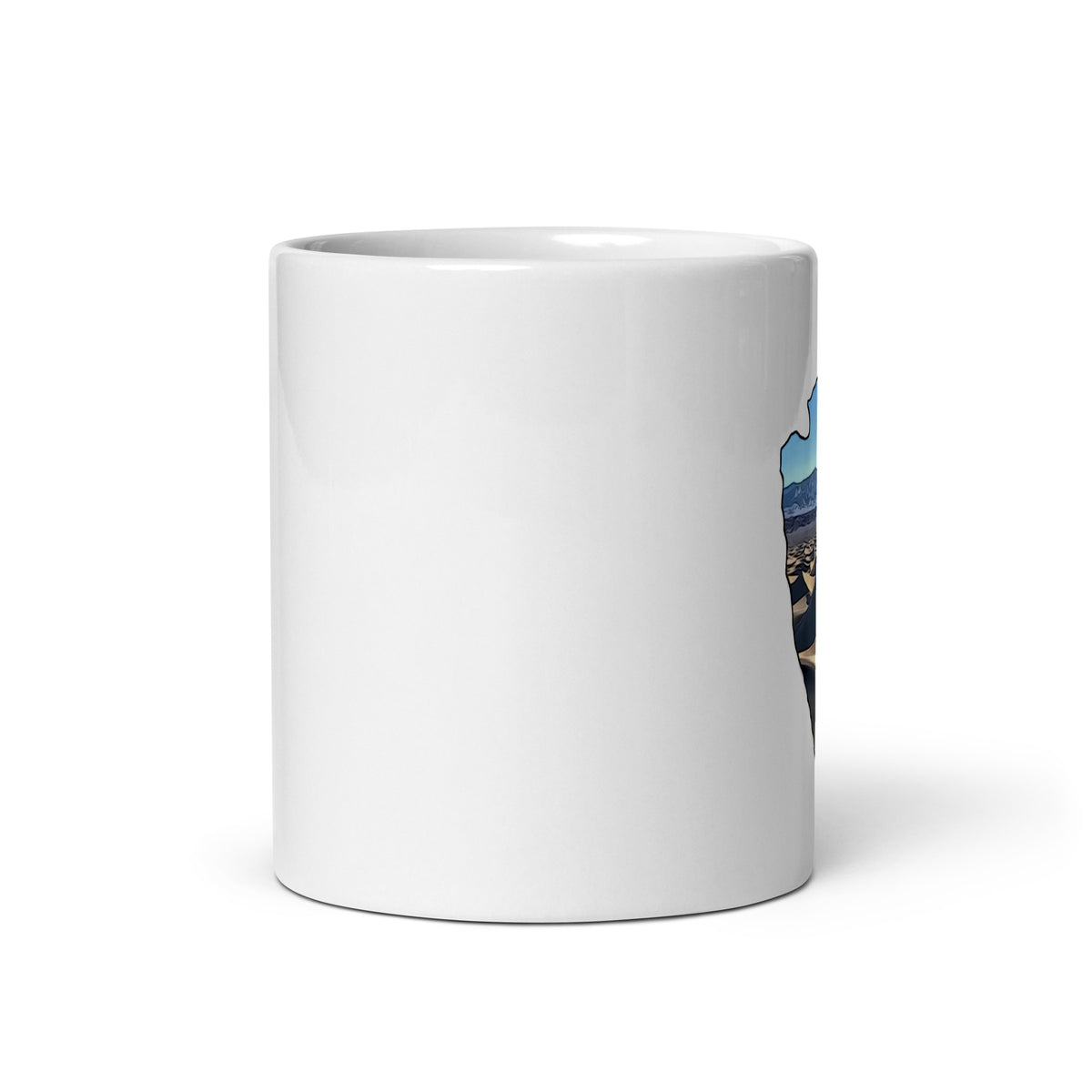 Mesquite Flat Sand Dunes Arrowhead White glossy mug