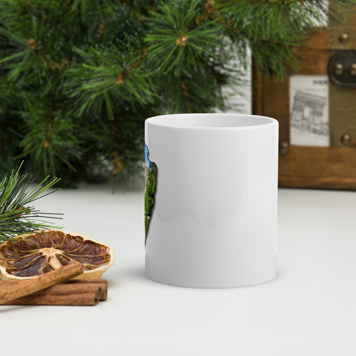 Half Dome with Sentinel Bridge Arrowhead White glossy mug