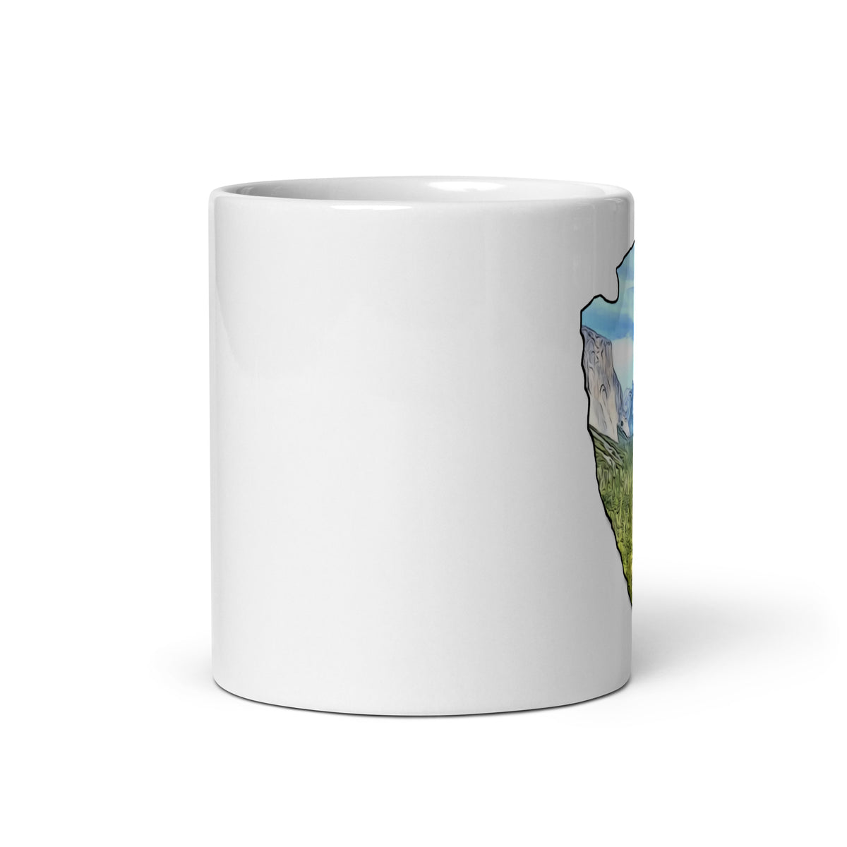 Tunnel View Arrowhead White glossy mug