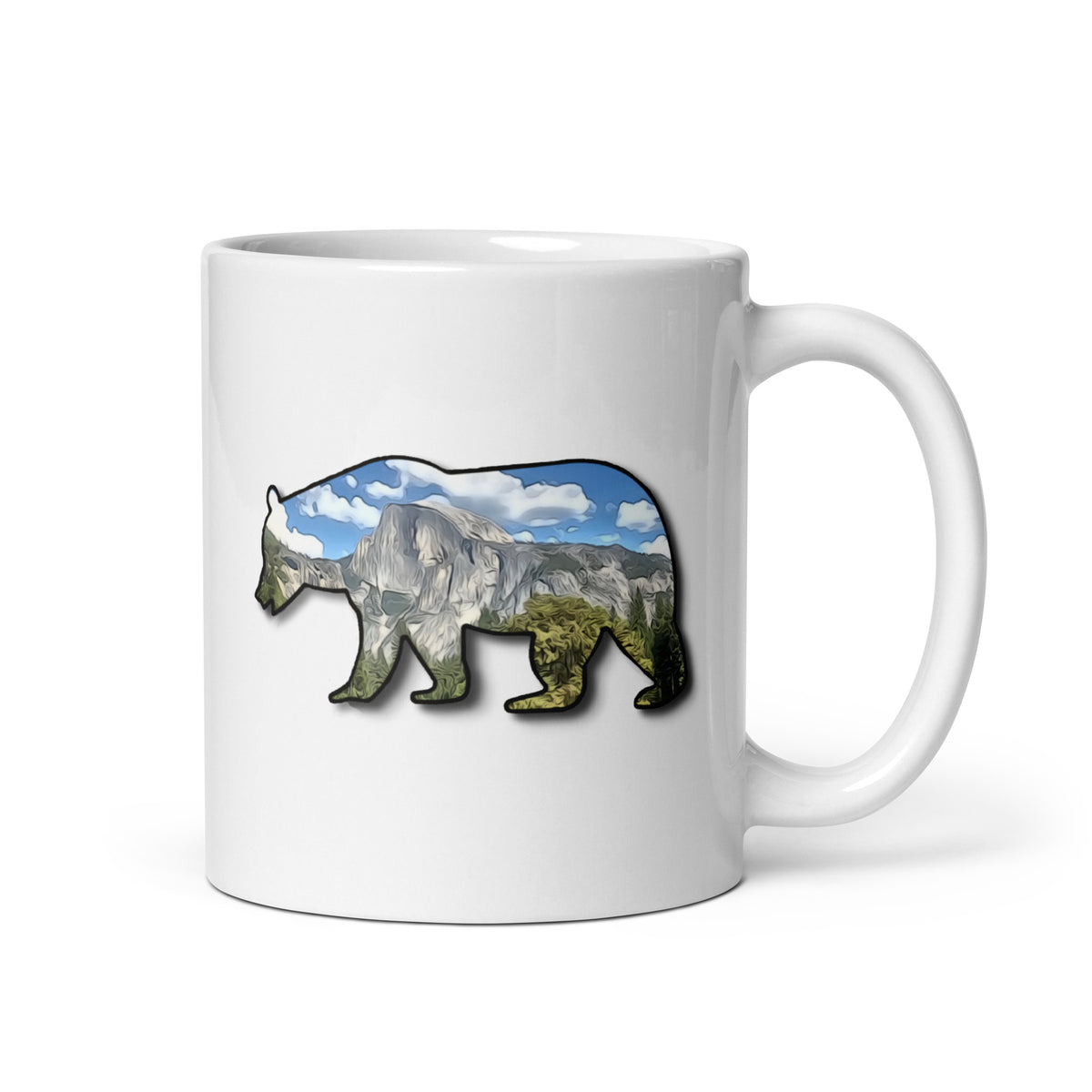 Bear Half Dome White glossy mug