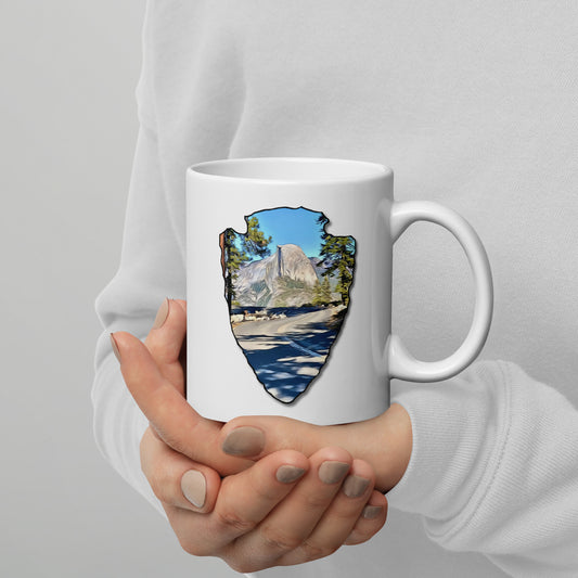 Road to Glacier Point Arrowhead White glossy mug