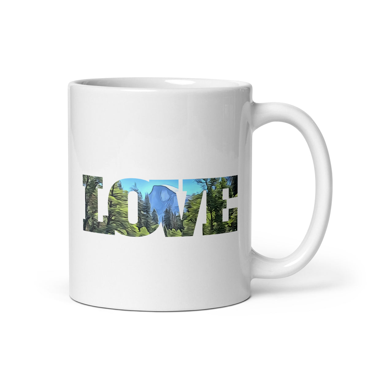 Half Dome LOVE White glossy mug