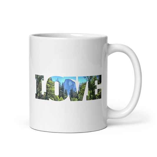 Half Dome LOVE White glossy mug