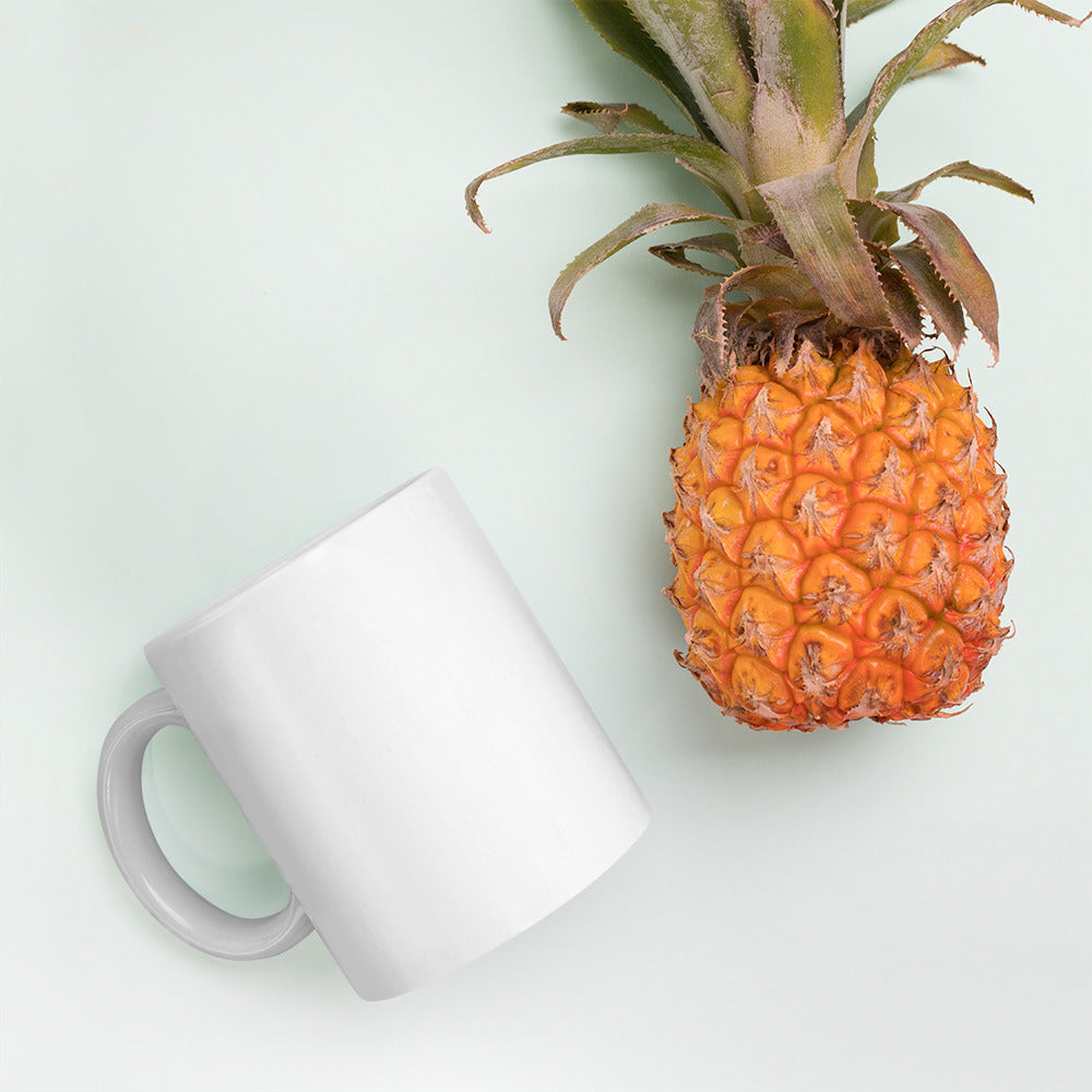 Church and Yosemite Falls Arrowhead White glossy mug