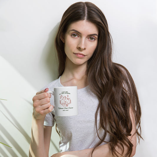 Every Trip a New Memory White glossy mug