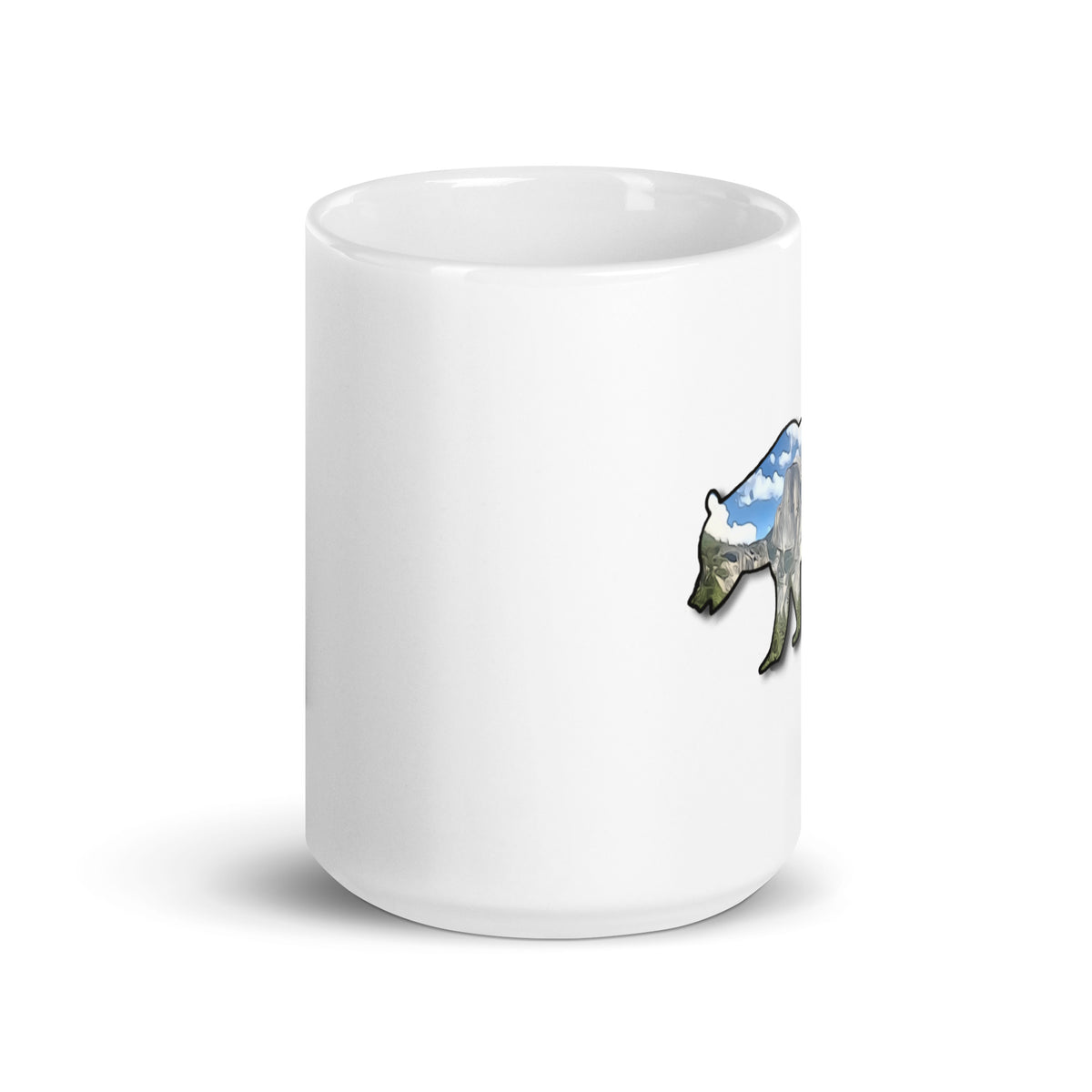 Bear Half Dome White glossy mug