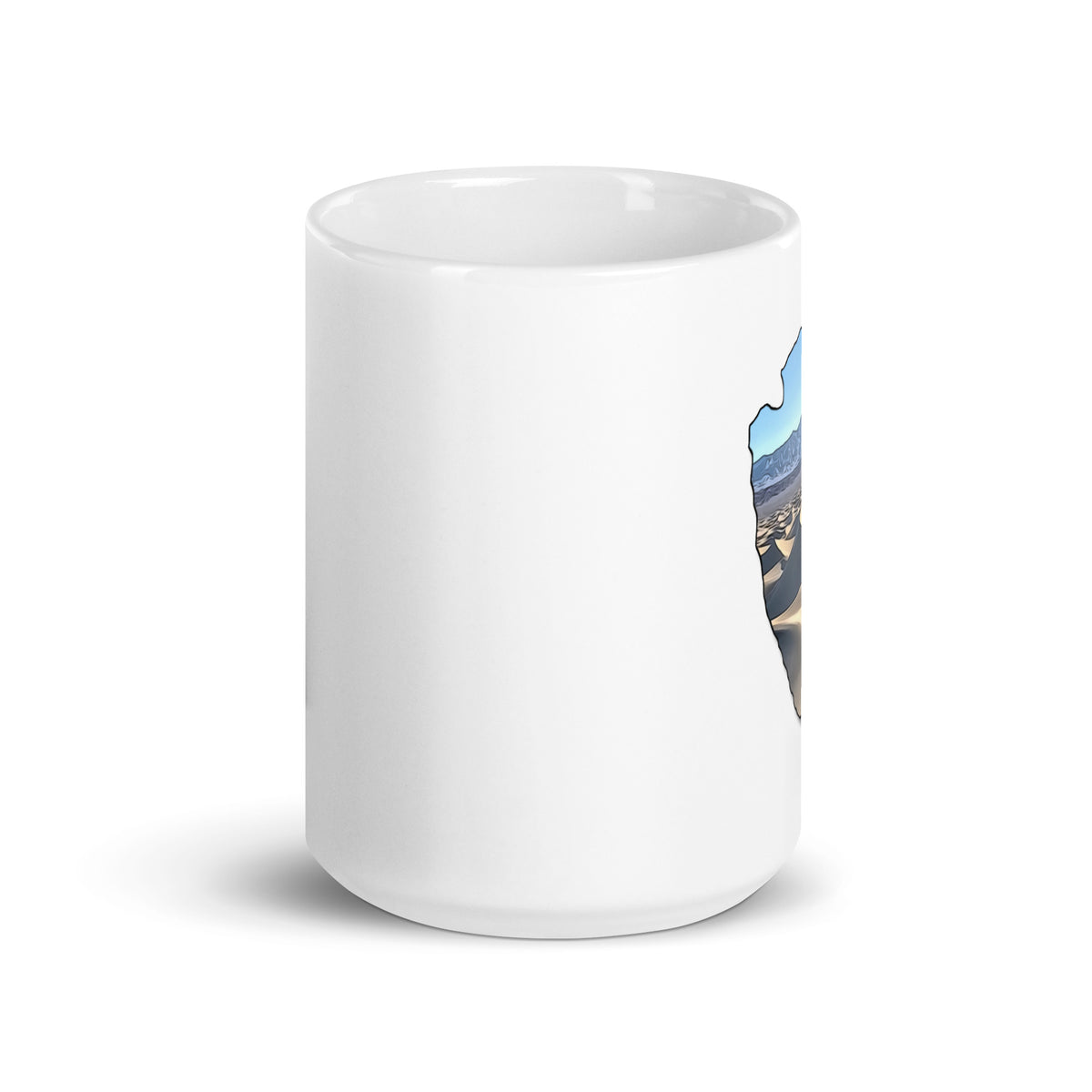 Mesquite Flat Sand Dunes Arrowhead White glossy mug
