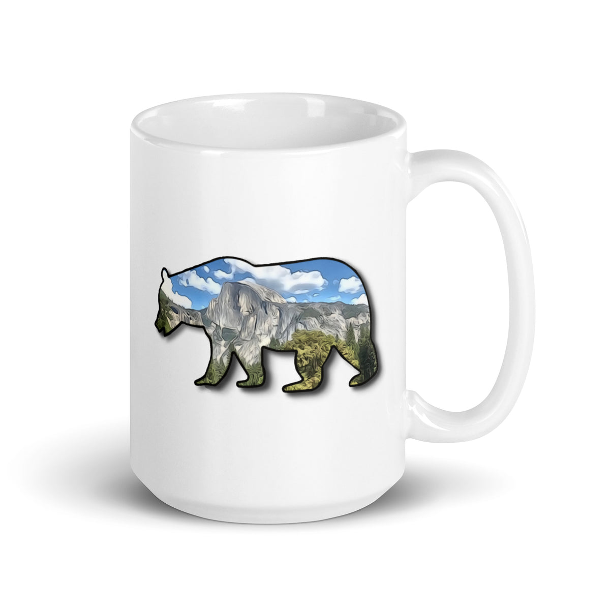 Bear Half Dome White glossy mug