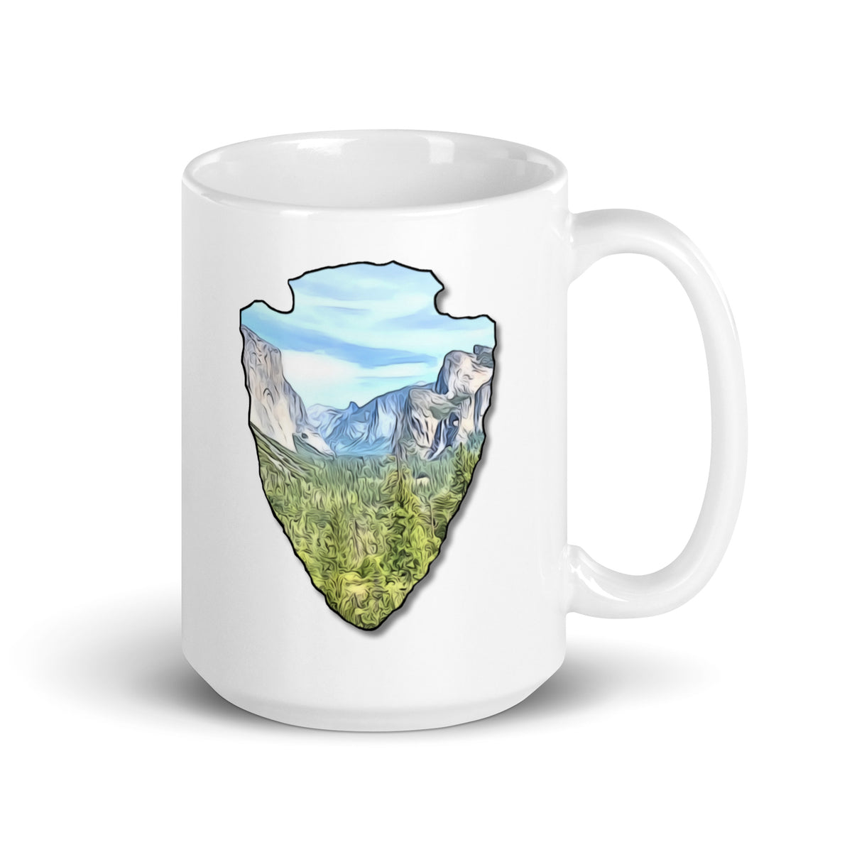 Tunnel View Arrowhead White glossy mug