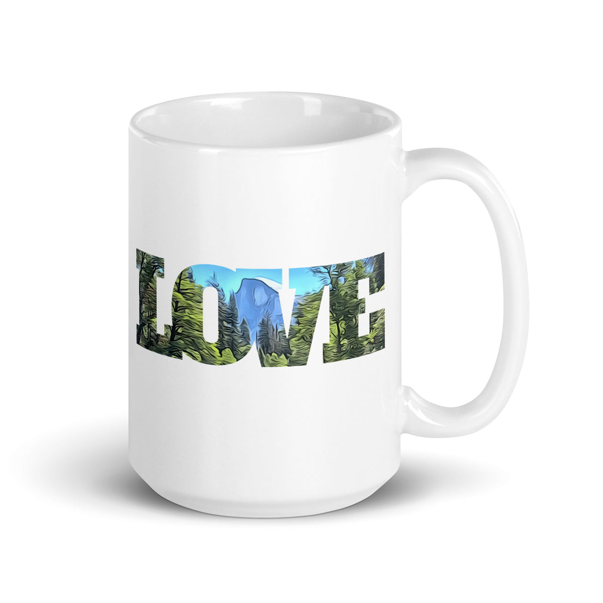 Half Dome LOVE White glossy mug
