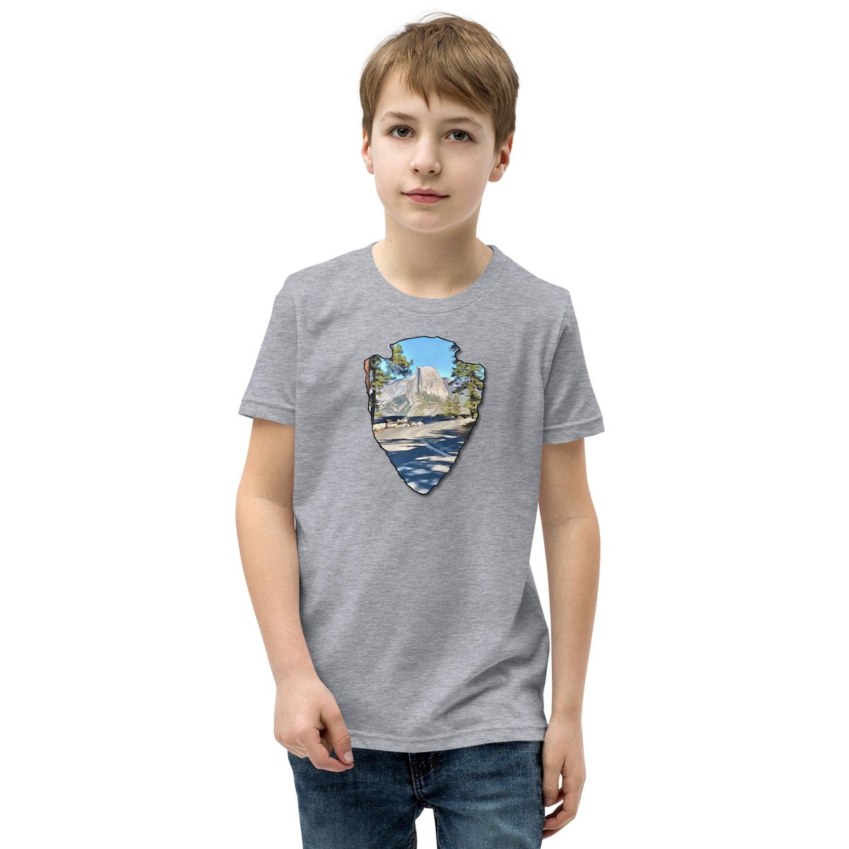 Road to Glacier Point Arrowhead Youth Short Sleeve T-Shirt