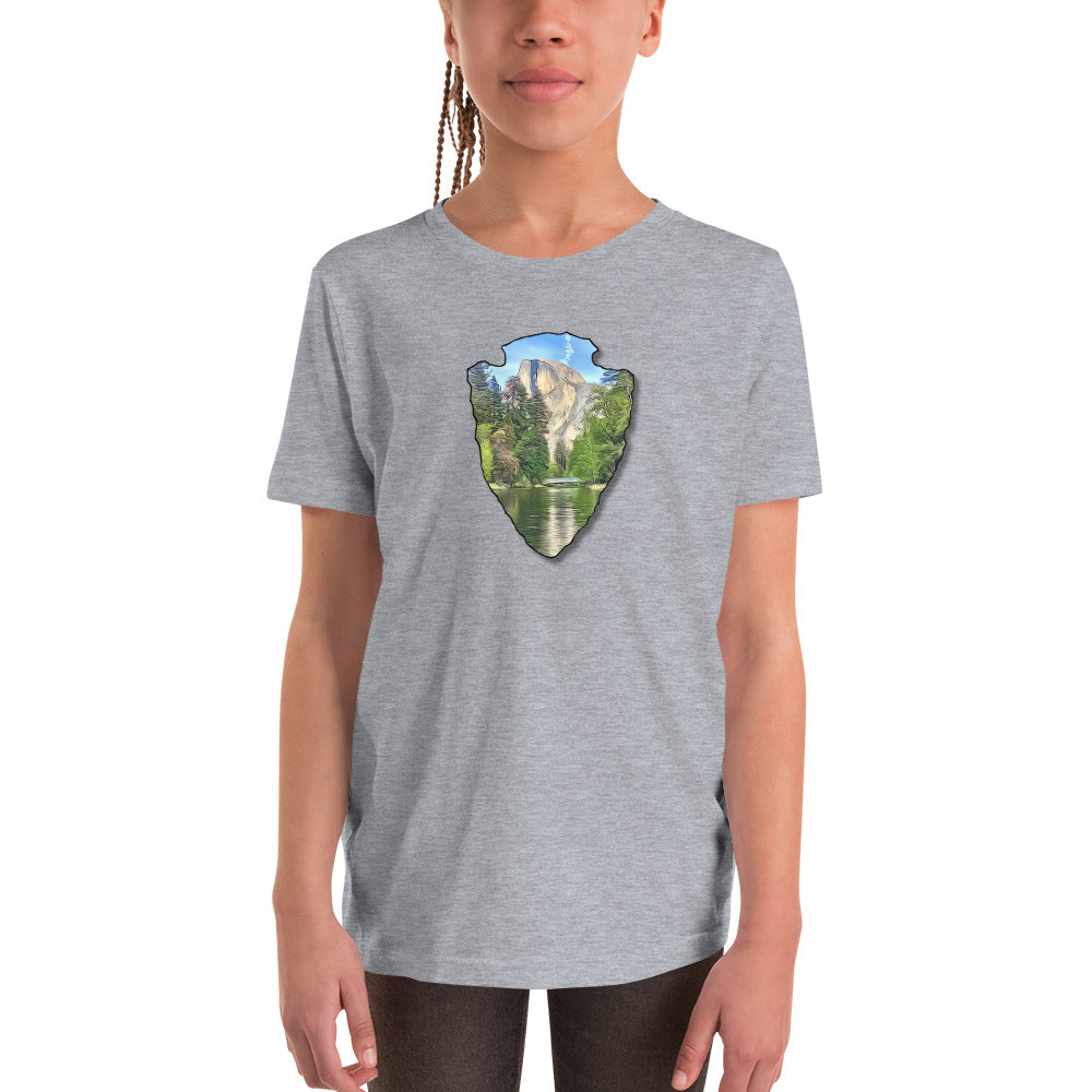 Half Dome with Sentinel Bridge Arrowhead Youth Short Sleeve T-Shirt